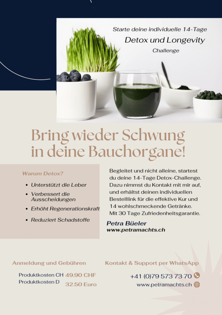 Flyer zeigt Petras Detox-Challenge Angebot